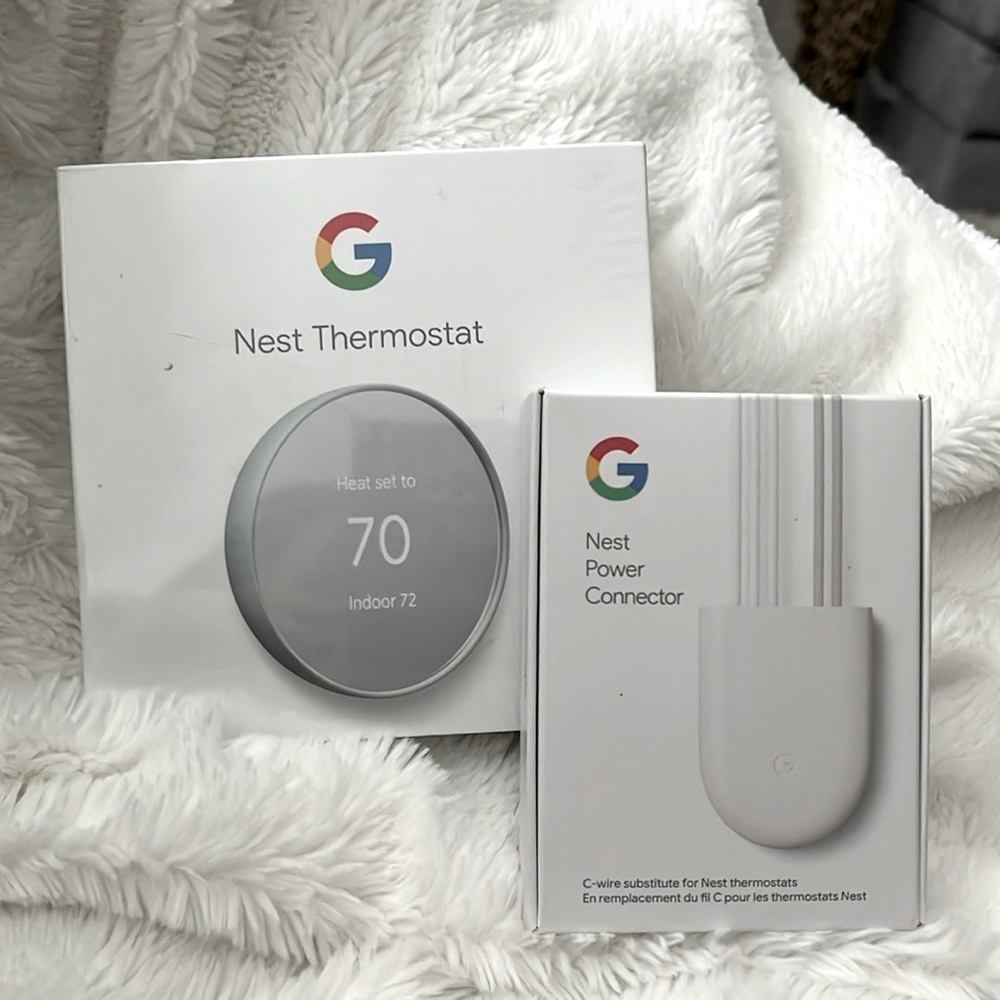 Brand new, never opened Nest Thermostat and Nest Power Connector included.